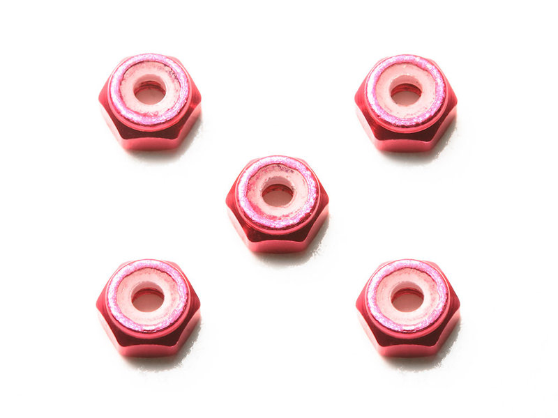 2mm アルミロックナット （ピンク5個） 【ミニ四駆特別企画】