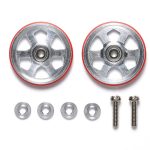 【再販】95513 19mmプラリング付アルミベアリングローラー （6本スポーク） （レッド）