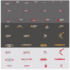 ロボデカール 注意書きマーク02 グレー/レッド