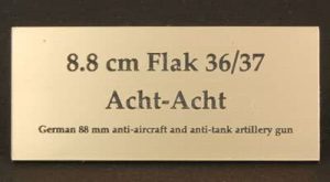 WW2 ドイツ88ミリ砲 AFV用ネームプレート