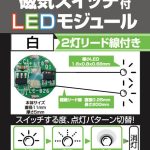 磁気スイッチ付LEDモジュール2灯リード線付き:ホワイト