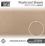 グリーンスタッフワールド GSWD-5057 プラスチックシート - レンガの壁 1.2mmテクスチャーシート