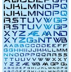 1/100 GM フォントデカール No.15「サイバースペース・アルファベット＃1」プリズムナイトブルー