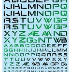 1/100 GM フォントデカール No.15「サイバースペース・アルファベット＃1」プリズムナイトグリーン