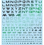 1/144 GM フォントデカール No.17「サイバースペース・アルファベット」プリズムナイトグリーン