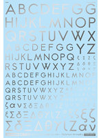 1/100 GM フォントデカール No.8「フューチャー・アルファベット〔ベーシック〕」シルバー