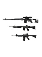 GUN-2GM プラッツ 1/12 リアリスティックウエポンシリーズ リアリスティックライフル（3種各2丁入り）ガンメタリックコーティングVer