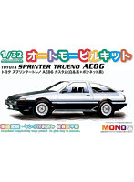 MN03 1/32 オートモービルキット トヨタ スプリンタートレノ AE86 カスタム（白＆黒＋ボンネット黒） 色分け済みプラモデル