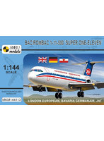 MKM144113 1/144 BAC/ROMBAC 1-11-500’ロンドン・ヨーロピアン・エアウェイズ/バイエルン・ゲルマンエア/JAT ユーゴスラビア航空’