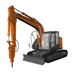 66109 1/35 日立建機 油圧ショベル ZAXIS135US 油圧ブレーカ仕様機