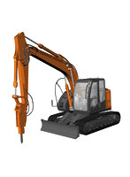 66109 1/35 日立建機 油圧ショベル ZAXIS135US 油圧ブレーカ仕様機