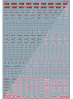 1/100 GMコーションデカールNo.1「アヴィエーション・英語＃1」レッド＆ネオンレッド