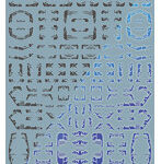 1/100 GM ラインデカール No.1「with コーション」＃1ダークグレー＆ネオンブルー