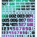 1/100 GM ナンバーデカール No.3「ミリタリーステンシル 」プリズムブラック＆ネオンブルー