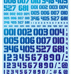 1/100 GM ナンバーデカール No.3「ミリタリーステンシル 」プリズムブルー＆ネオンブルー