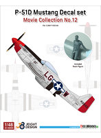デフモデル JD48005 1/48 WWII アメリカ陸軍航空隊戦闘機 P-51Dマスタング デカール/フィギュアセット ムービーコレクションNo.12「トップガン」2022（タミヤ用）