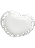 ミニチュア食器 ハートのお皿 （白・87ミリ）