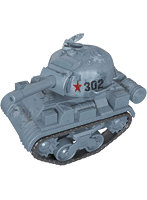 デフォルメプラモデルシリーズ ミリタリー T-34型タンク 戦闘員フィギュア（グレー）付