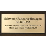WW2 ドイツsdkfz232 8輪装甲車 AFV用ネームプレート
