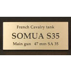 WW2 フランスソミュアS35 AFV用ネームプレート