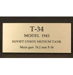 WW2 ソビエトT-34 1943 AFV用ネームプレート
