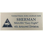 WW2 アメリカ シャーマン 第四機甲師団 AFV用ネームプレート