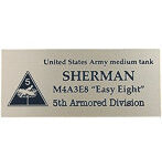 WW2 アメリカ シャーマン 第五機甲師団 AFV用ネームプレート
