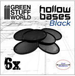 グリーンスタッフワールド フチ付きプラスチックディスプレイベース 楕円形 ブラック 60mm x 35mm
