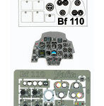 YMA4897 1/48 メッサーシュミットBf110E/F・着色計器板・サイバー