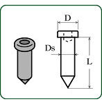 埋め込みピン 穴付き 0.75mm 黒